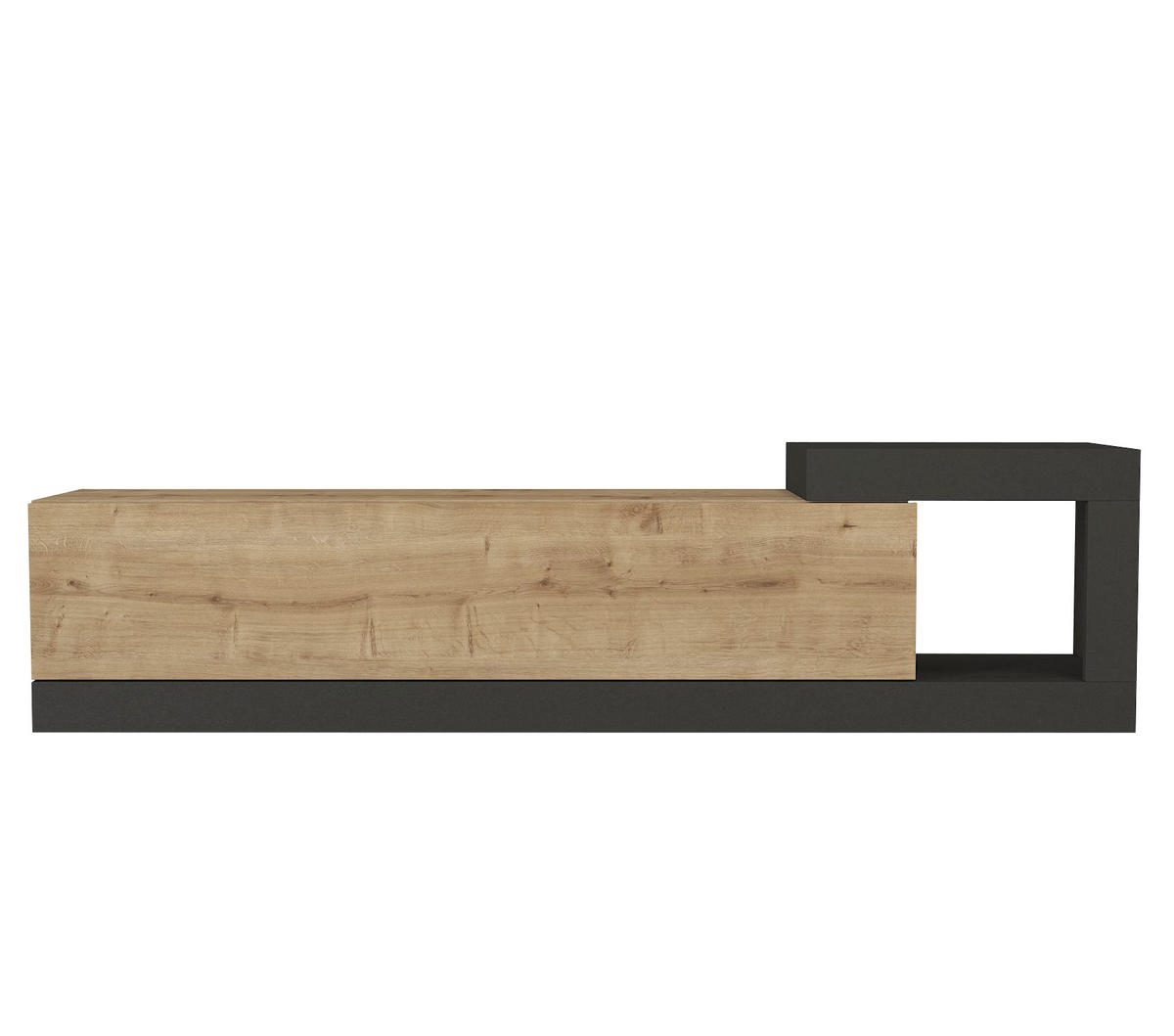 MOEBEL17 TV Lowboard 150 cm – Modernes Lowboard TV Schrank – TV Board Wohnzimmer – Fernsehtisch – TV Möbel Sideboard Modern – Modell Bliss - Anthrazit/Braun, Holzwerkstoff (150/37/30cm) - moebel17