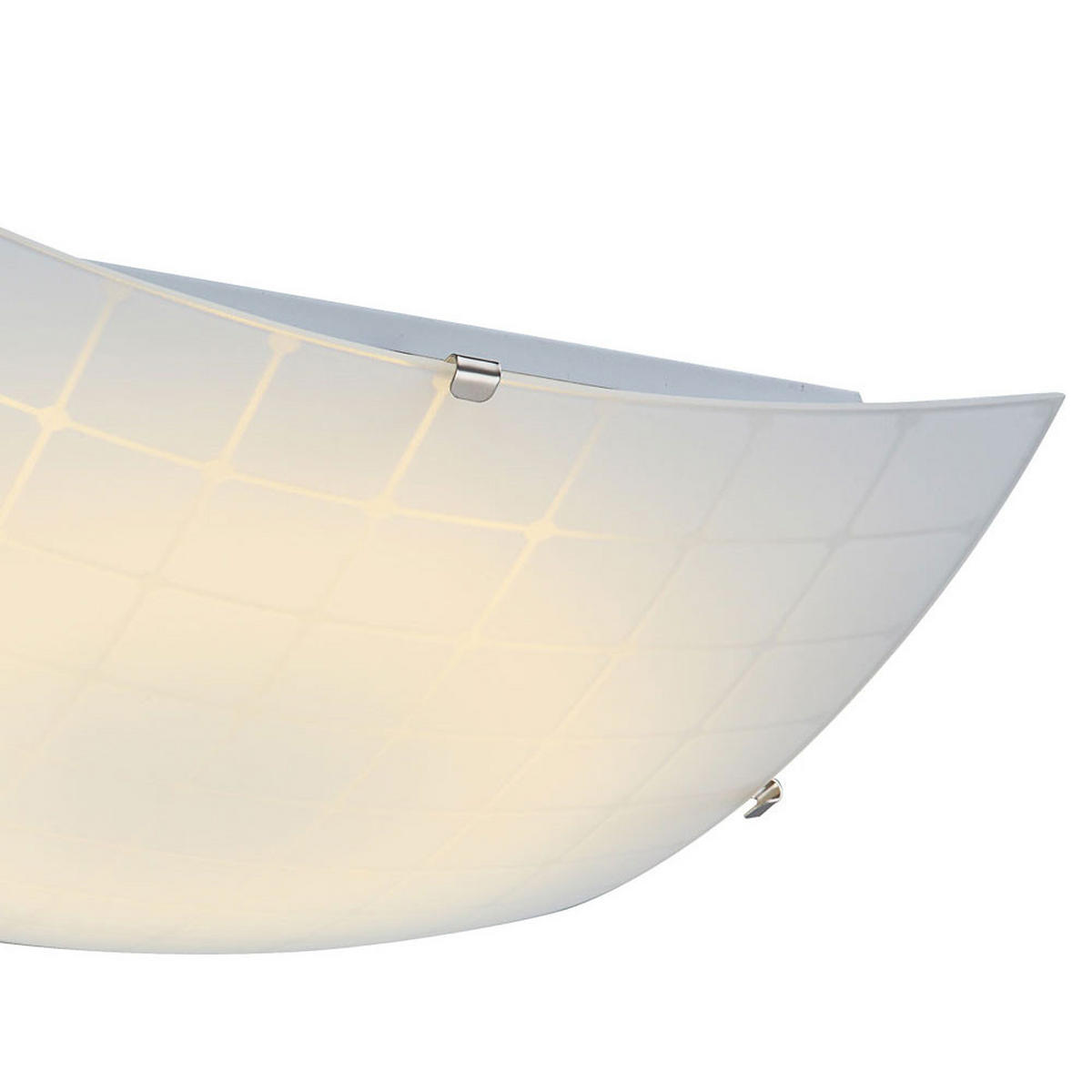 LED DECKENLEUCHTE Metall Opal Weiß - Weiß, Glas (30/30/8.5cm) - Globo Lighting