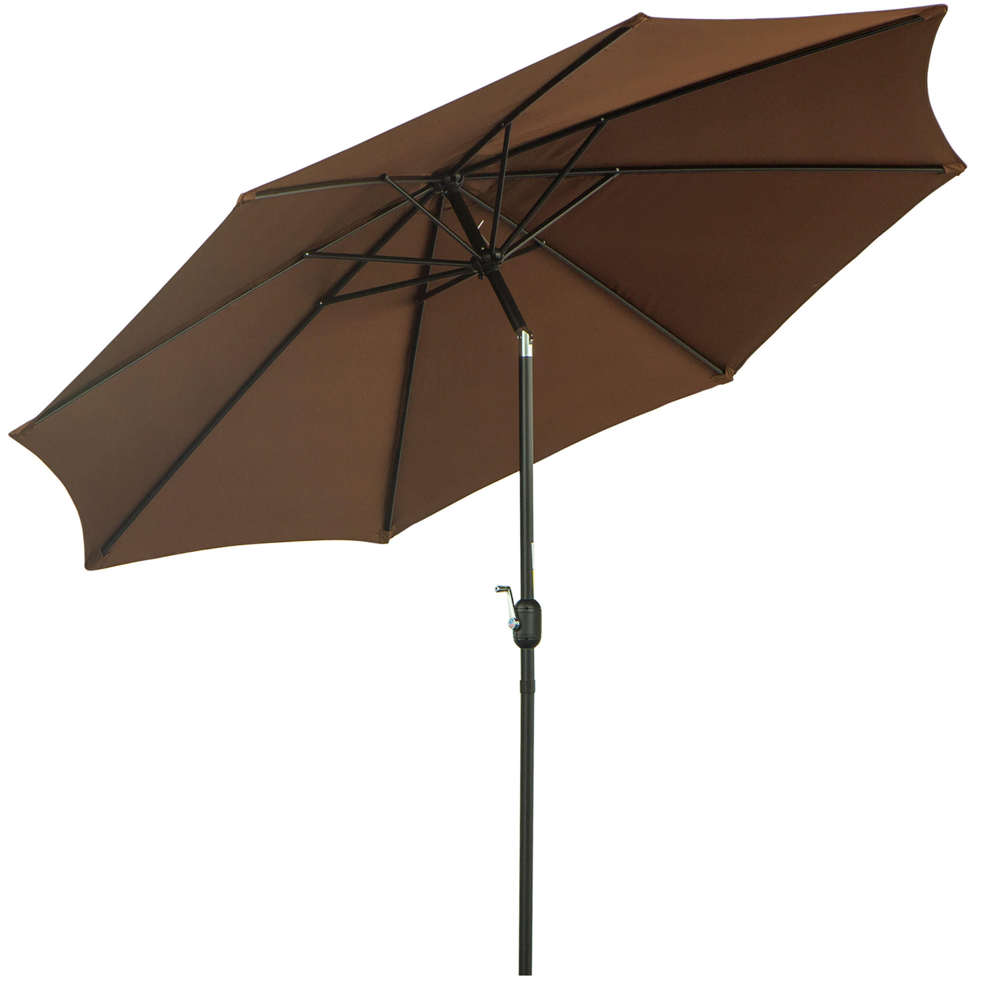SONNENSCHIRM aus Stahl Ø2,95x2,5 m in Braun mit Handkurbel - Braun, Metall (295/295cm) - Modfu