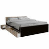 BETT TWIST mit Nachttisch/ Bett 140x190 - Schwarz und gebleichte Eiche Dekor - Multicolor, Holzwerkstoff (140/190cm) - Weber Industries