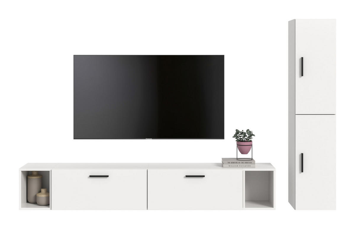 WOHNWAND The One weiß 259/34/182 cm - Weiß, Holzwerkstoff (259/182/34cm) - Xonox