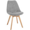 STUHL Cord hellgrau - Eukalyptusholzfarben/Hellgrau, Holz/Textil (49/83/50cm) - CLP