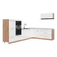 KUHINJA U OBLIKU SLOVA L Fame-Line, Sjajna Bijela /Hrast zlatnog tona, 327 x 227 cm, RP Mramor - hrast medunac/bijela visoki sjaj, drvni materijal (327/153.6/60cm) - Vicco