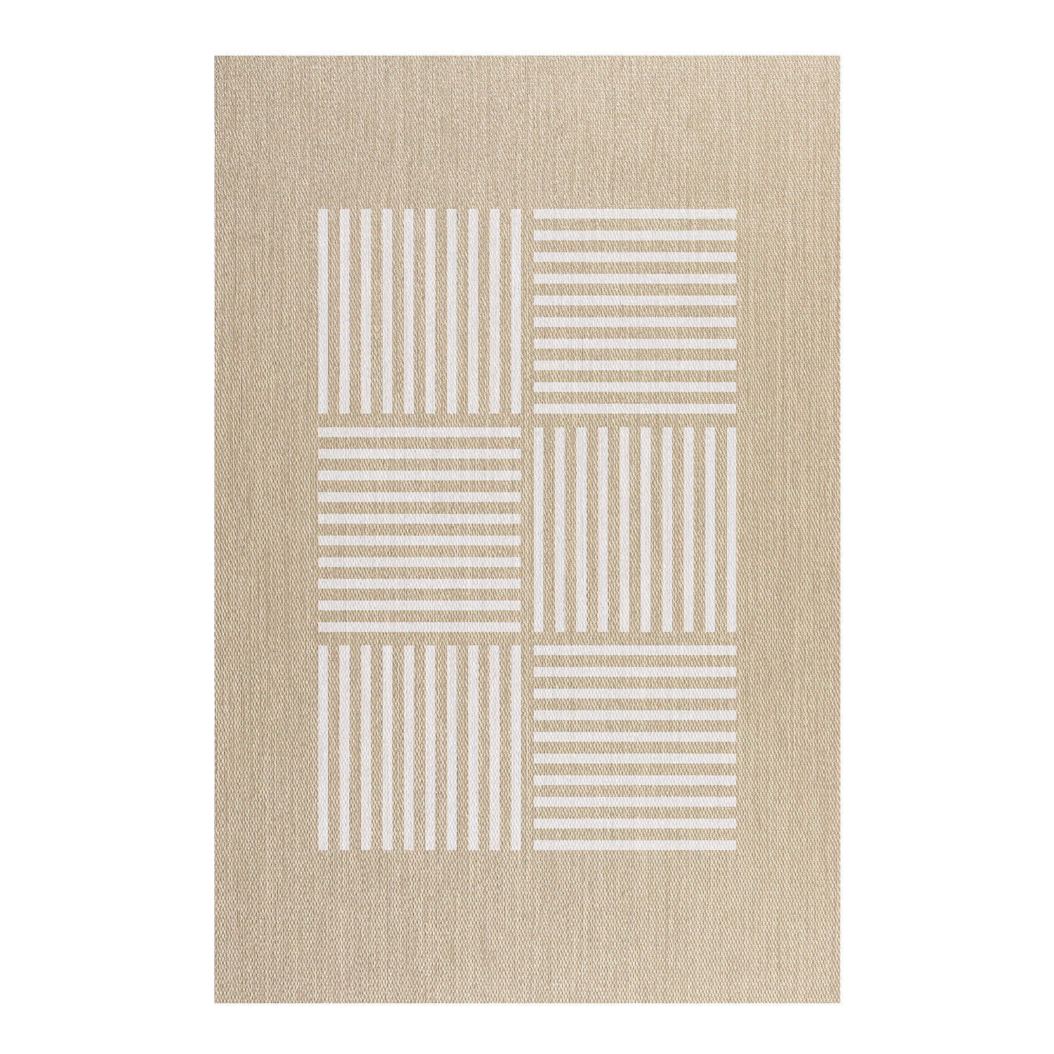 TEPPICH Premium en Vinyle Weiße Linien 140x200 cm - Eichefarben, Kunststoff (140/200cm) - STORESDECO