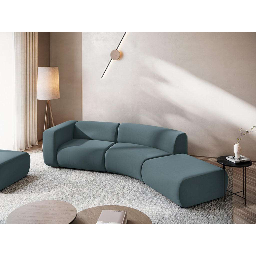 Thumbnail - Makamii 4-Sitzer-Sofa, Petrol, Textil, Füllung: Schaumstoff, 335x70x166 cm, Made in EU, Wohnzimmer, Sofas & Couches, Sof...