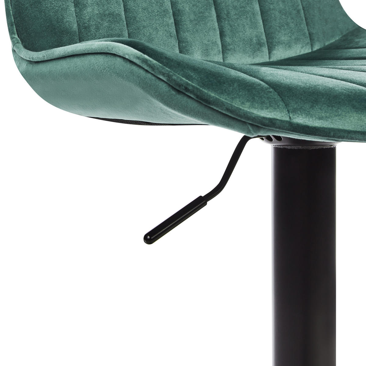 DREHHOCKER 2er-Set Samtstoff Smaragdgrün Dubrovnik - Schwarz/Grün, Textil (51/88/54cm) - Beliani