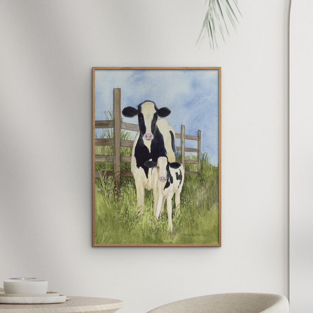 POSTER Wild Apple - Farm Family Cows - Grün, Papier (70/100/0.1cm) - Poster&Frame