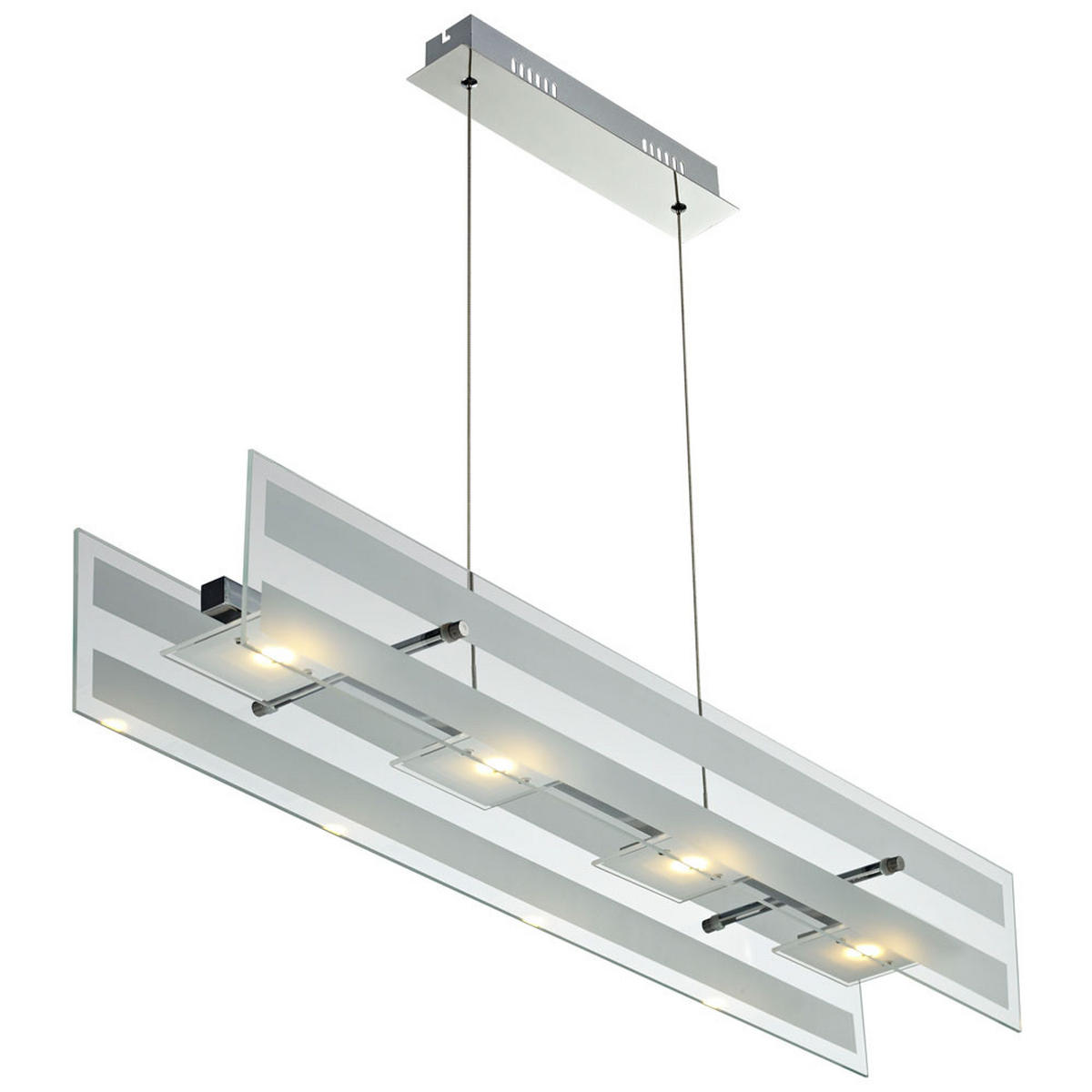 LED HÄNGELEUCHTE CORA Silber Glas - Silberfarben, Glas (87/16/120cm) - Esto