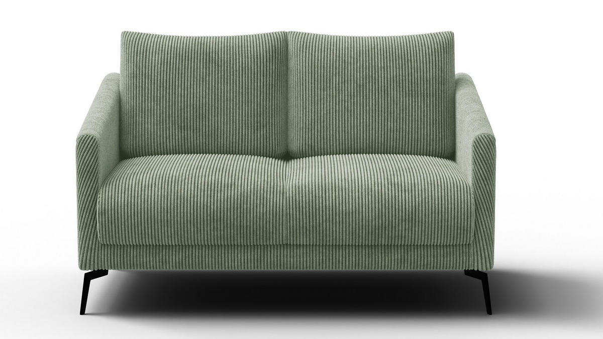 SOFA VILT 2-Sitzer, mint - Schwarz/Mintgrün, Holzwerkstoff/Textil (142/89/94cm) - Wozimo
