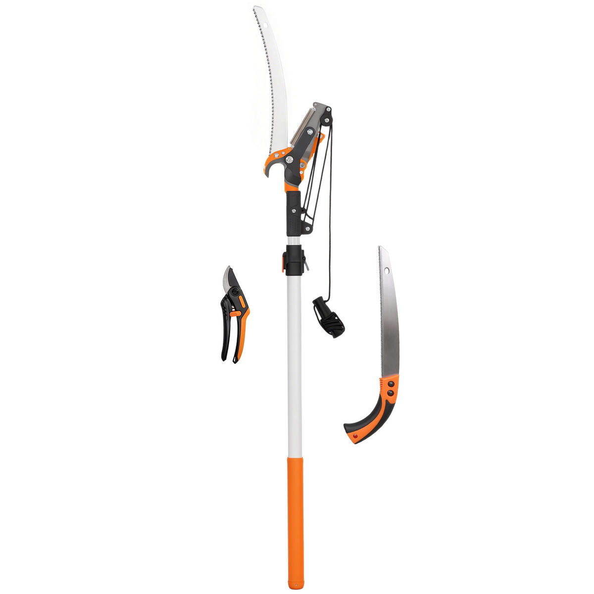 TELESKOPASTSCHNEIDER 2-in-1 DE-13862 mit Handbügelsäge und Astschere - Orange, Metall (16.5/3.5/200cm) - ComfortXL