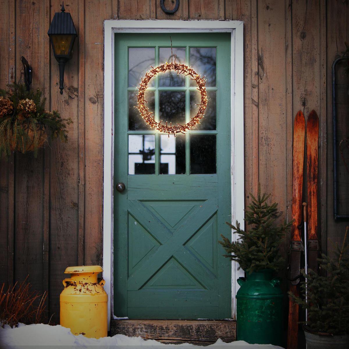 WEIHNACHTSKRANZ Ø38 cm mit 300 LED - Schwarz, Kunststoff (5.5/38/38cm) - ECD-Germany