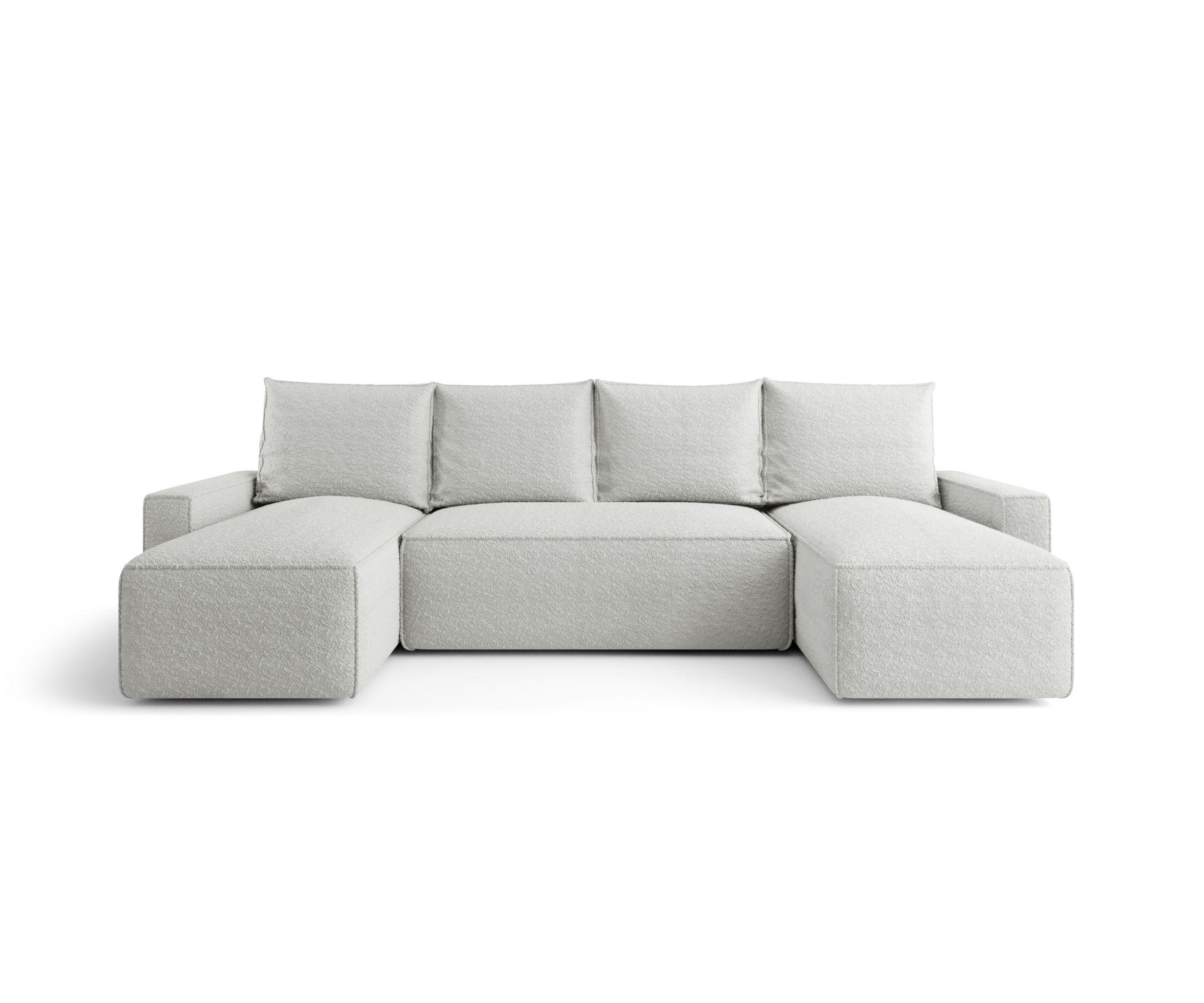 WOHNLANDSCHAFT mit Schlaffunktion SAVIO U Quelle 01 - Weiß, Textil (300/75/140cm) - Bedante