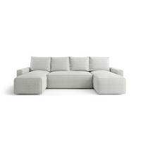 WOHNLANDSCHAFT mit Schlaffunktion SAVIO U Quelle 01 - Weiß, Textil (300/75/140cm) - Bedante