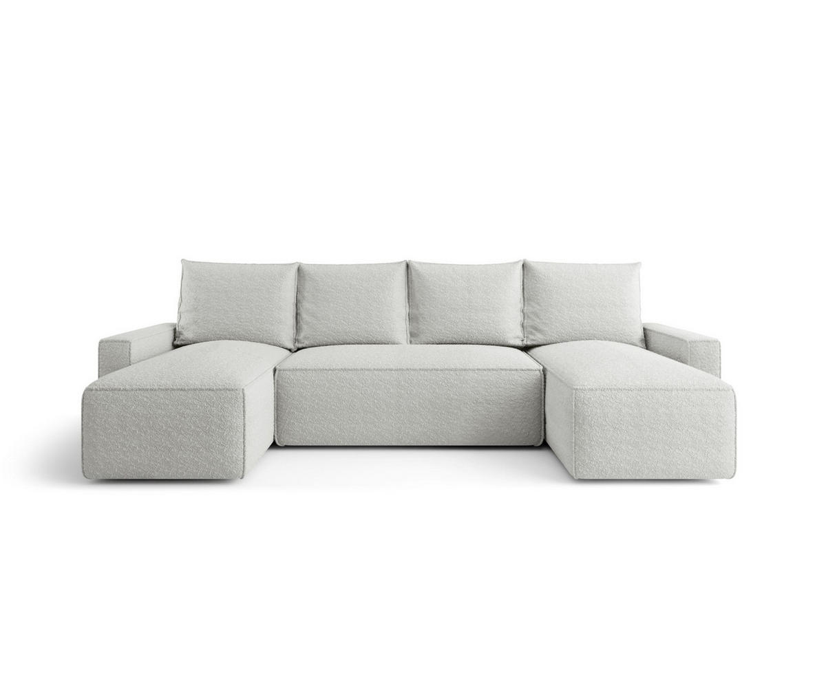 WOHNLANDSCHAFT mit Schlaffunktion SAVIO U Quelle 01 - Weiß, Textil (300/75/140cm) - Bedante