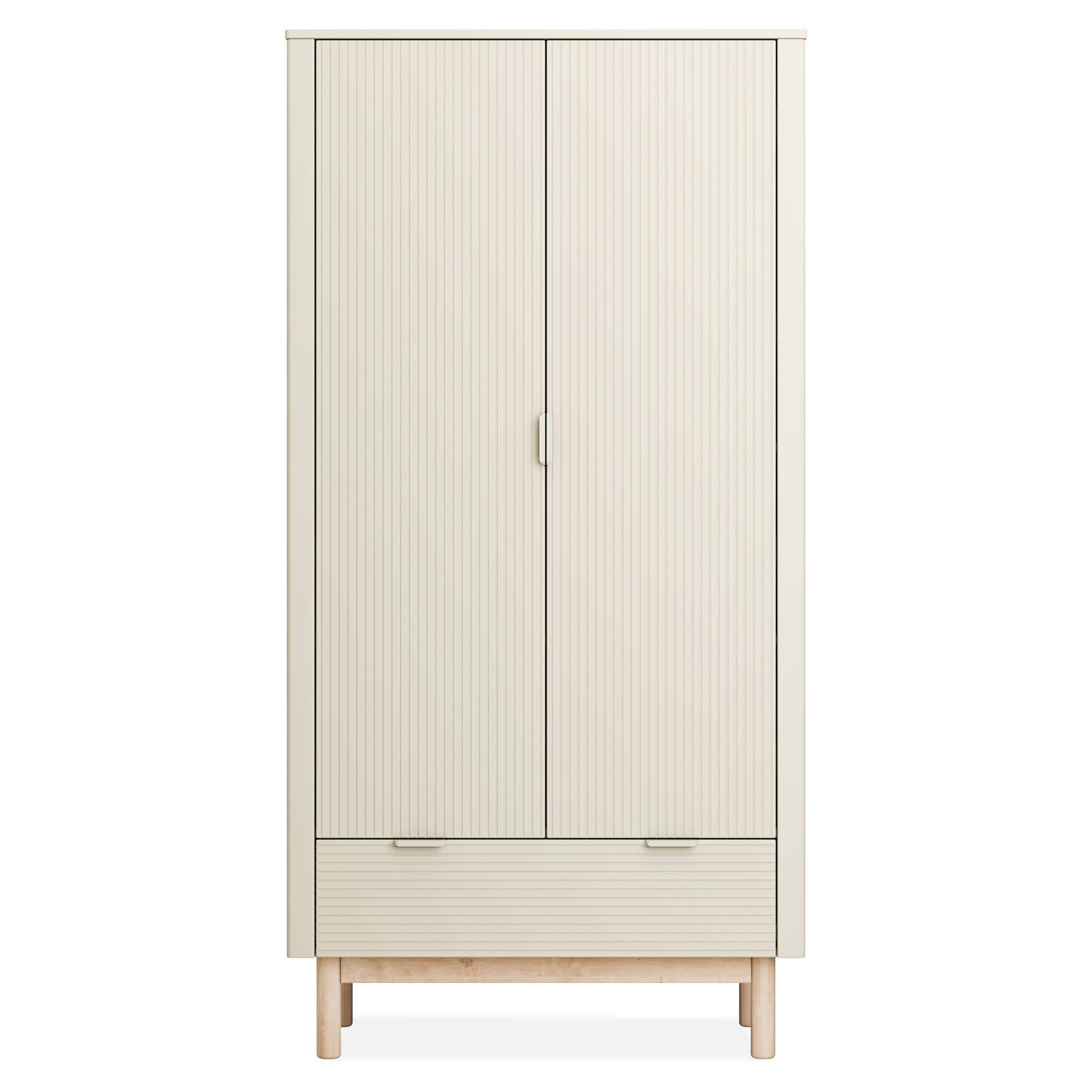 KLEIDERSCHRANK LOTTI - Beige, Holz (101/198/53cm) - KONSIMO®