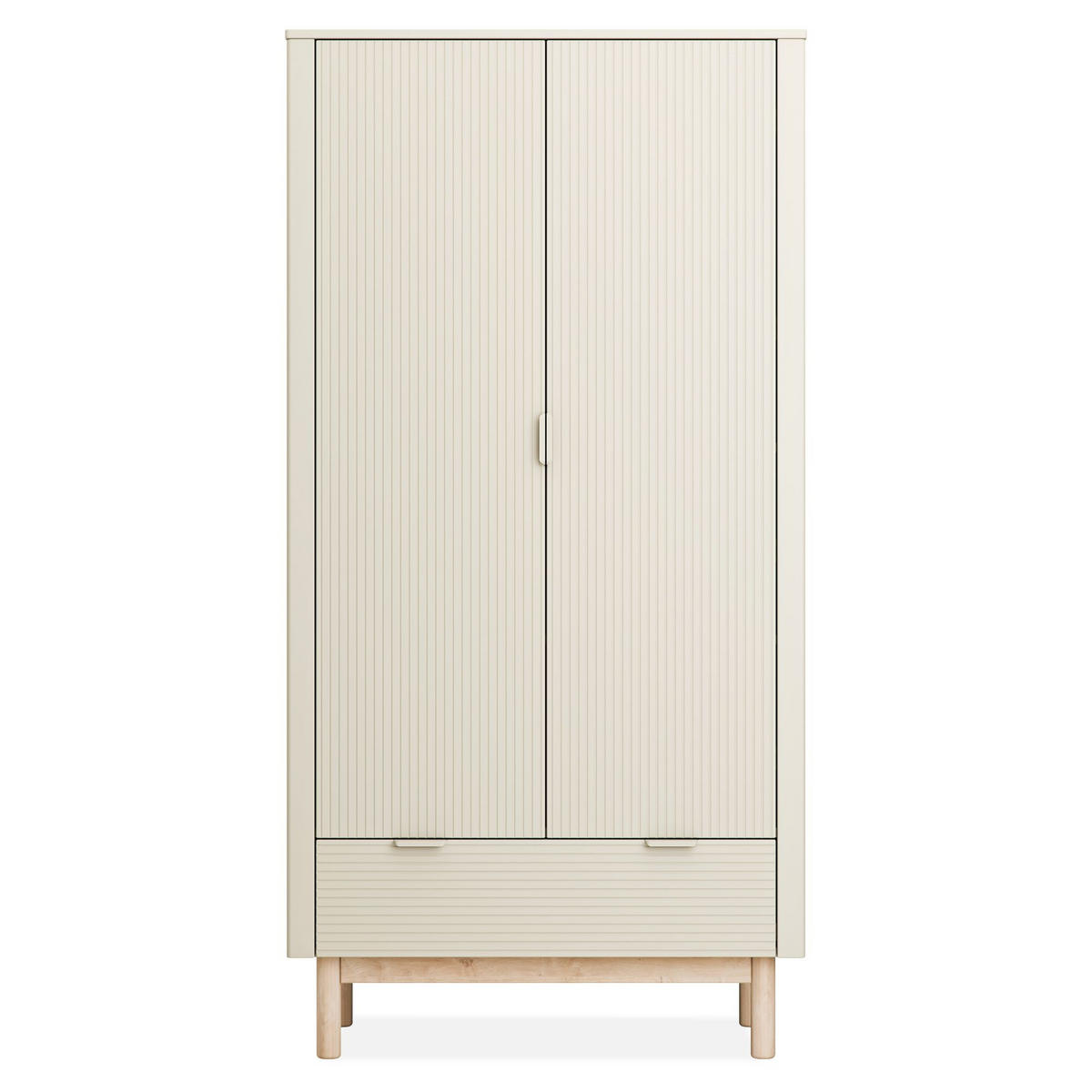 KLEIDERSCHRANK LOTTI - Beige, Holz (101/198/53cm) - KONSIMO®