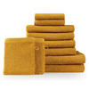 HANDTUCH 8-teilig, 2x Badetuch 70/140 + 4x Handtuch 50/100 + 2x Gästetuch 30/30 + 2x Waschlappen 15/20 cm, Gelb - Gelb, Textil (70/140cm) - Blumtal