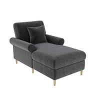 RELAXSESSEL Samt mit Liegefunktion 133/87/90 cm Grau inklusive Kissen - Grau, Kunststoff/Textil (87/90/133cm) - Redom