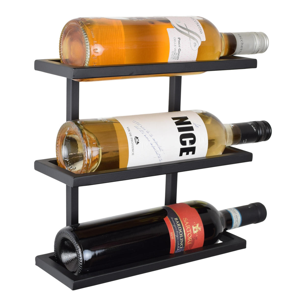 WEINREGAL Pinot Schwarz - Schwarz, Metall (27/26/11cm) - LOFT42
