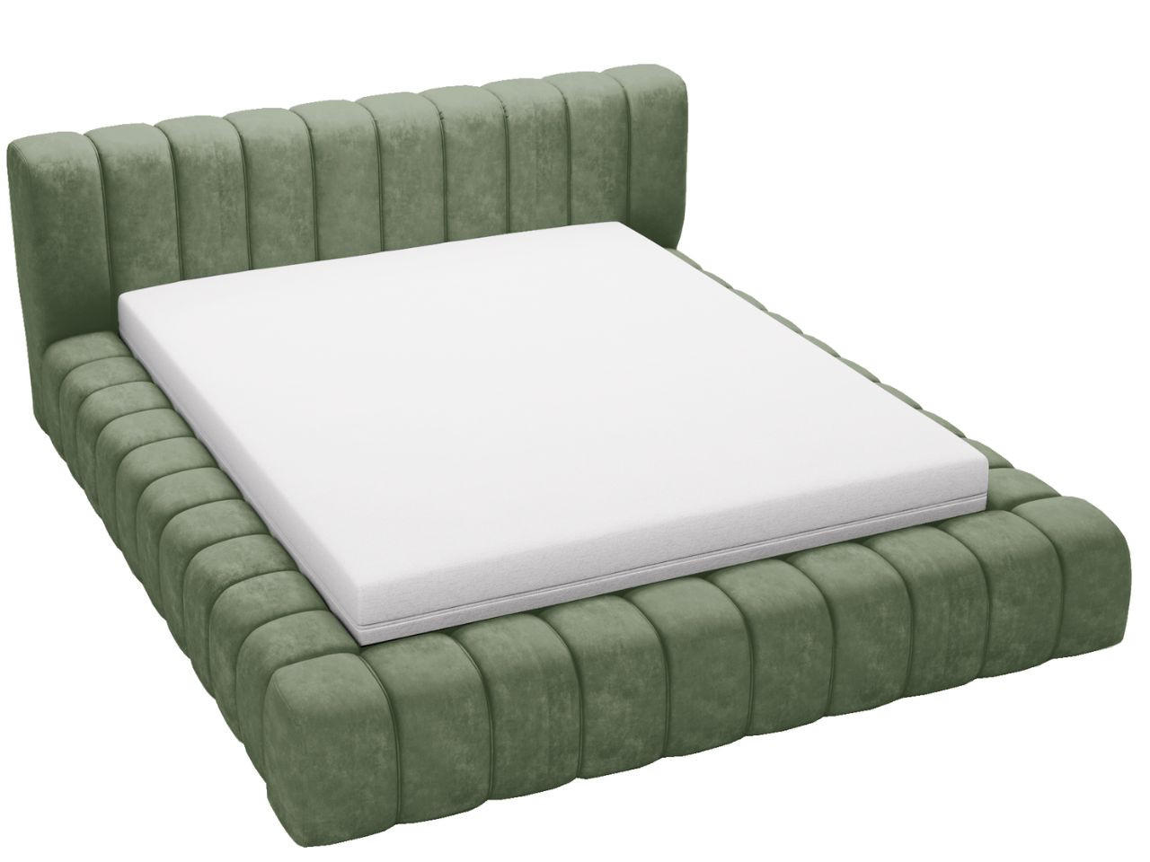 POLSTERBETT Italia 180x200 Grün - Grün, Textil (180/200cm) - Graingold