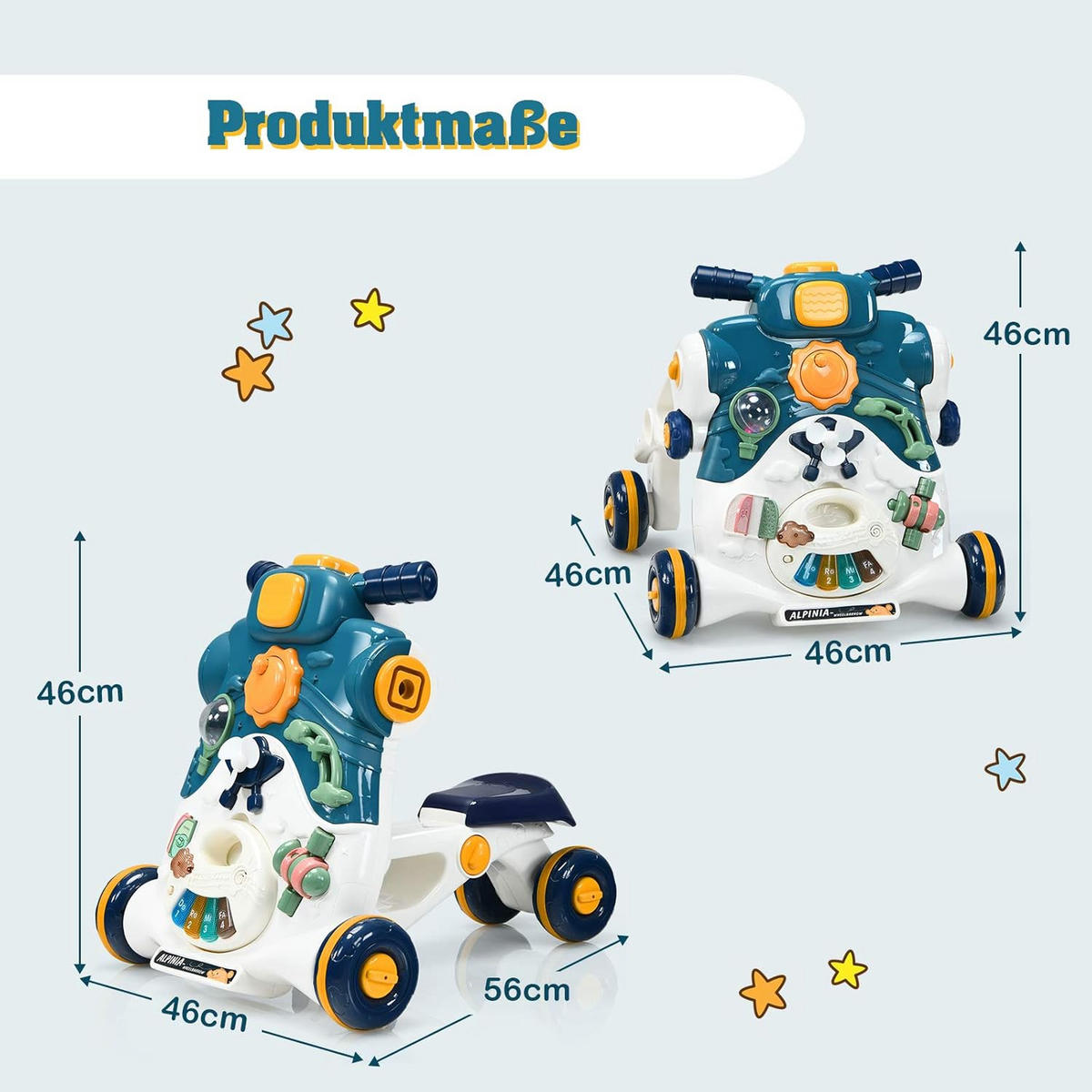 CHODÍTKO Modré - modrá, plast (46/46/56cm) - COSTWAY
