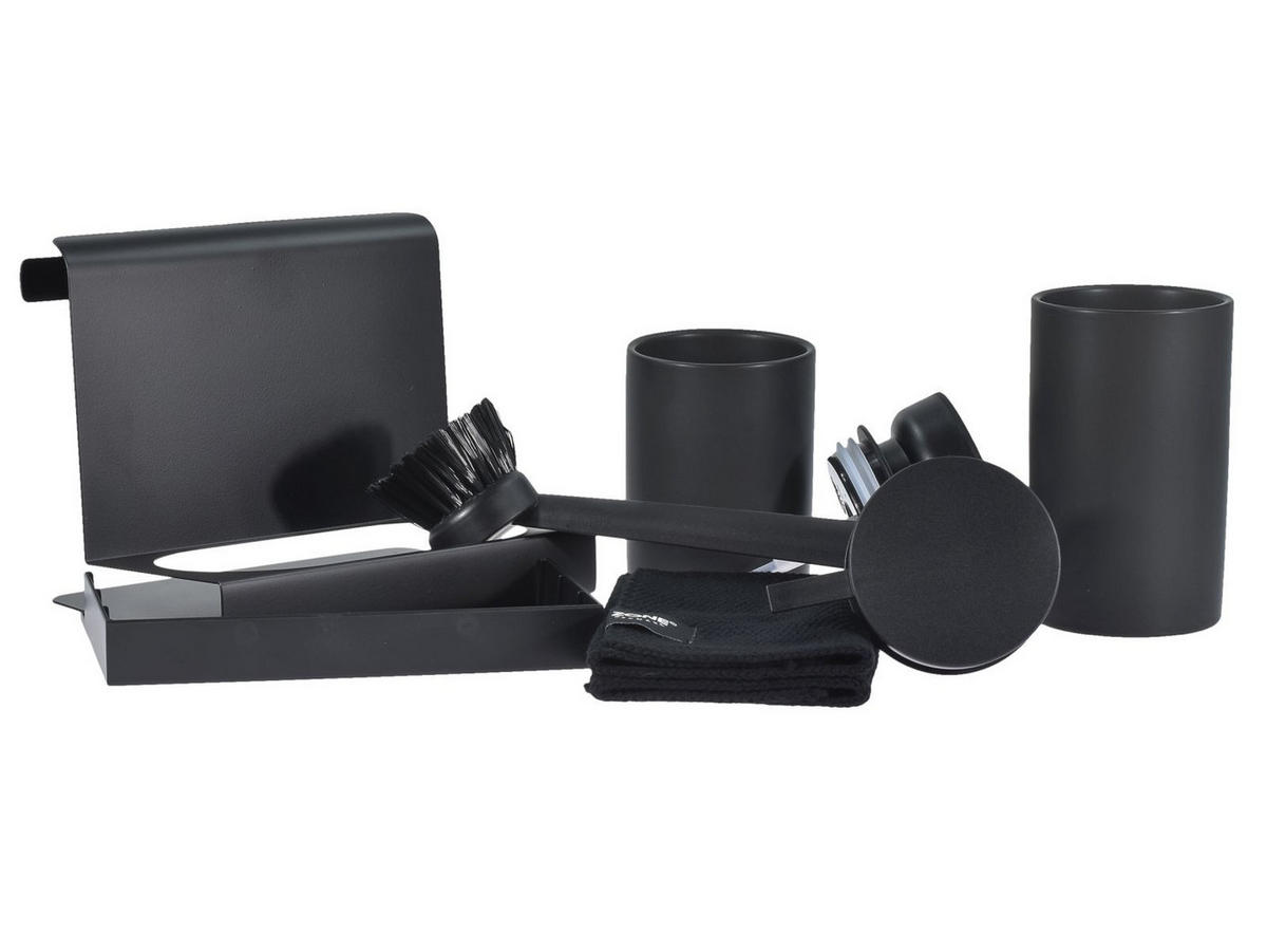 GESCHIRRSPÜLSET Diish schwarz (5-teilig) - Schwarz, Metall (12/26/18cm) - Zone Denmark