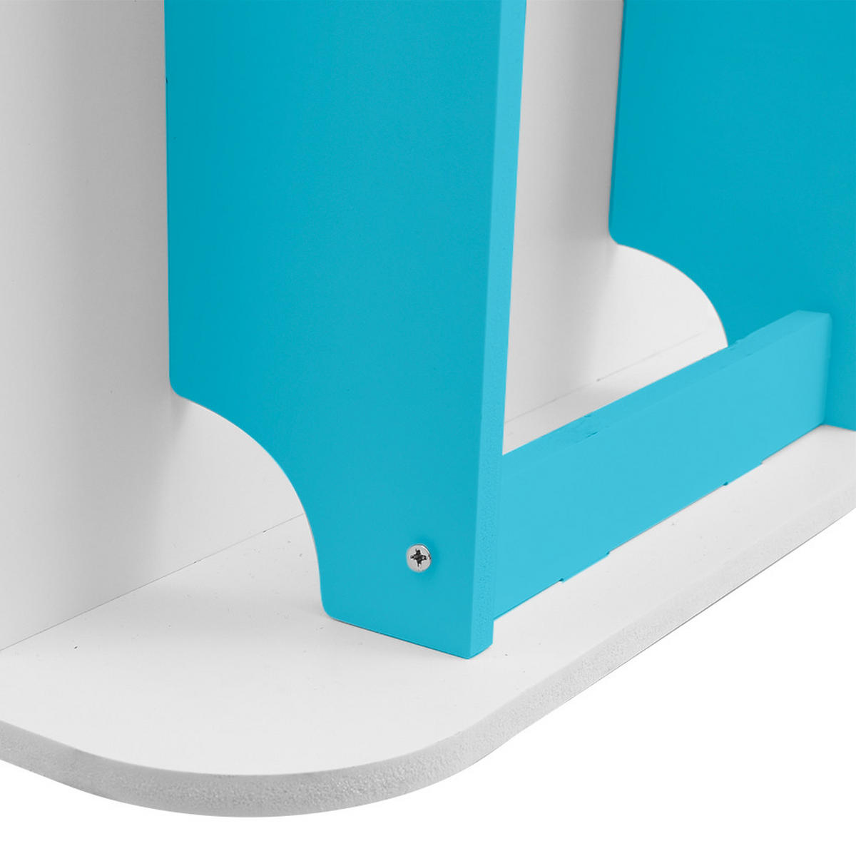 KINDERBÜCHERREGAL Drehbar Hausform WPC Weiß Blau - Blau/Weiß, Holzwerkstoff (41/96/41cm) - Livingandhome