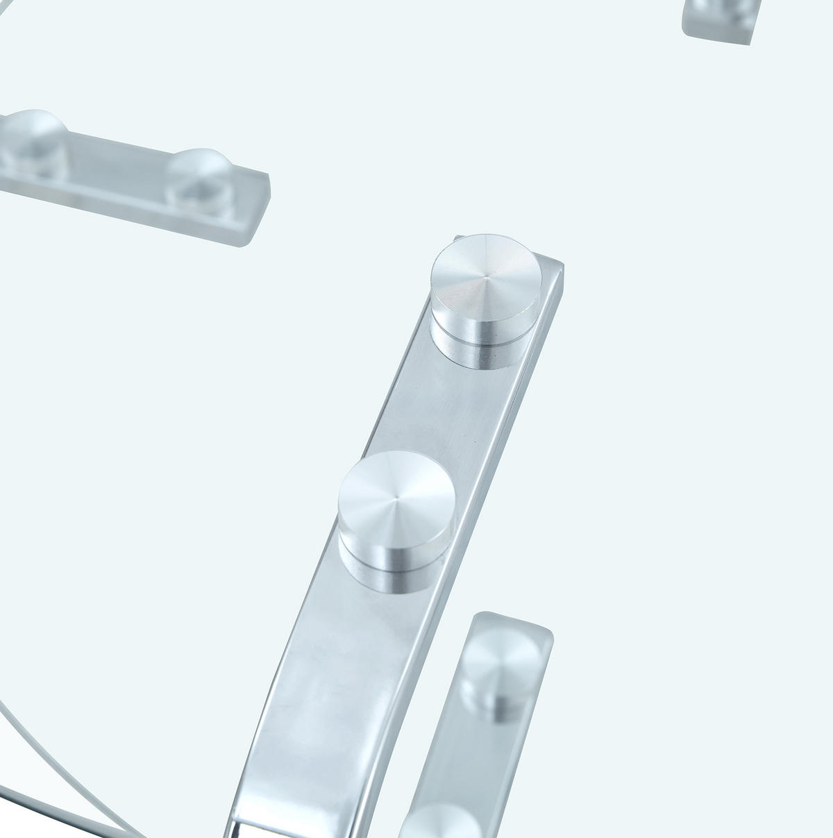 COUCHTISCH aus Glas & Metall in Silber mit 2 Ebenen gehärtetes Glas - Silberfarben, Glas (80/80/45cm) - Modfu