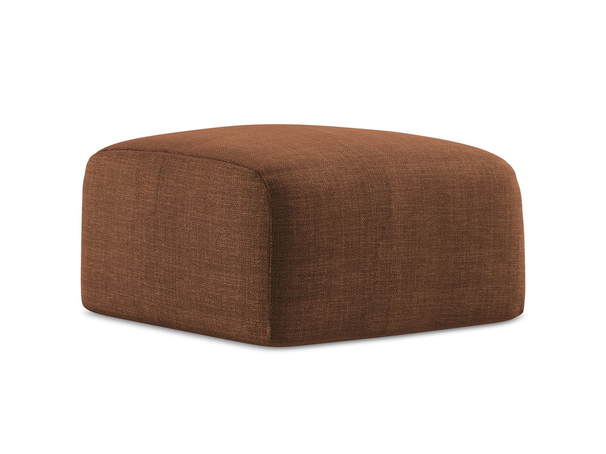 POUF Strukturstoff Orange - Terracotta/Schwarz, Holzwerkstoff/Kunststoff (65/40/65cm) - Makamii