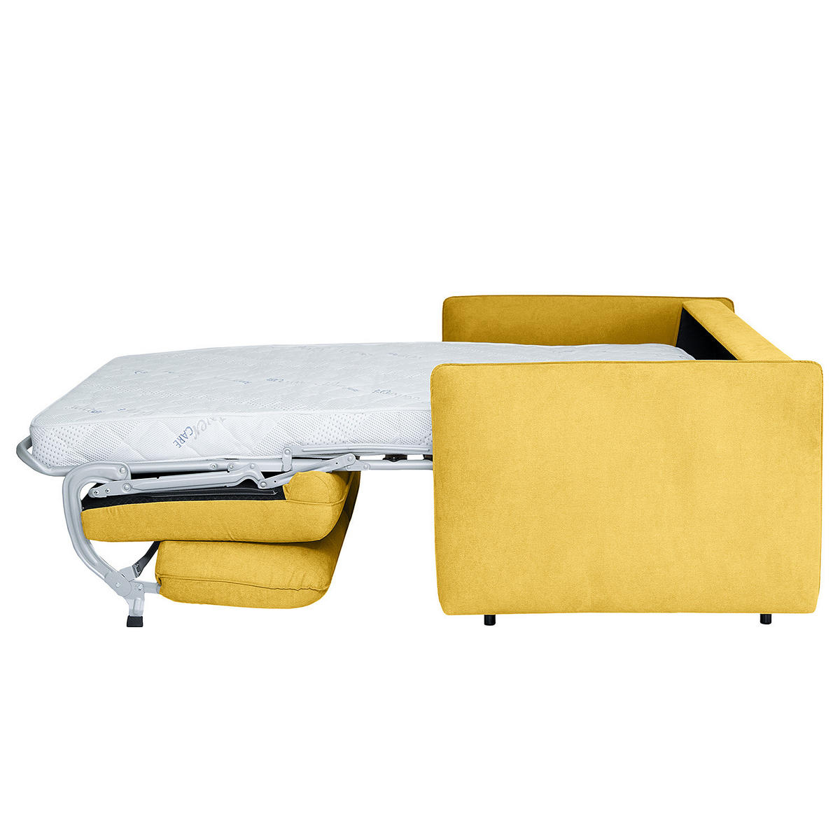 SCHLAFSOFA mit Matratze - Gelb/Schwarz, Kunststoff/Textil (194/86/104cm) - home24