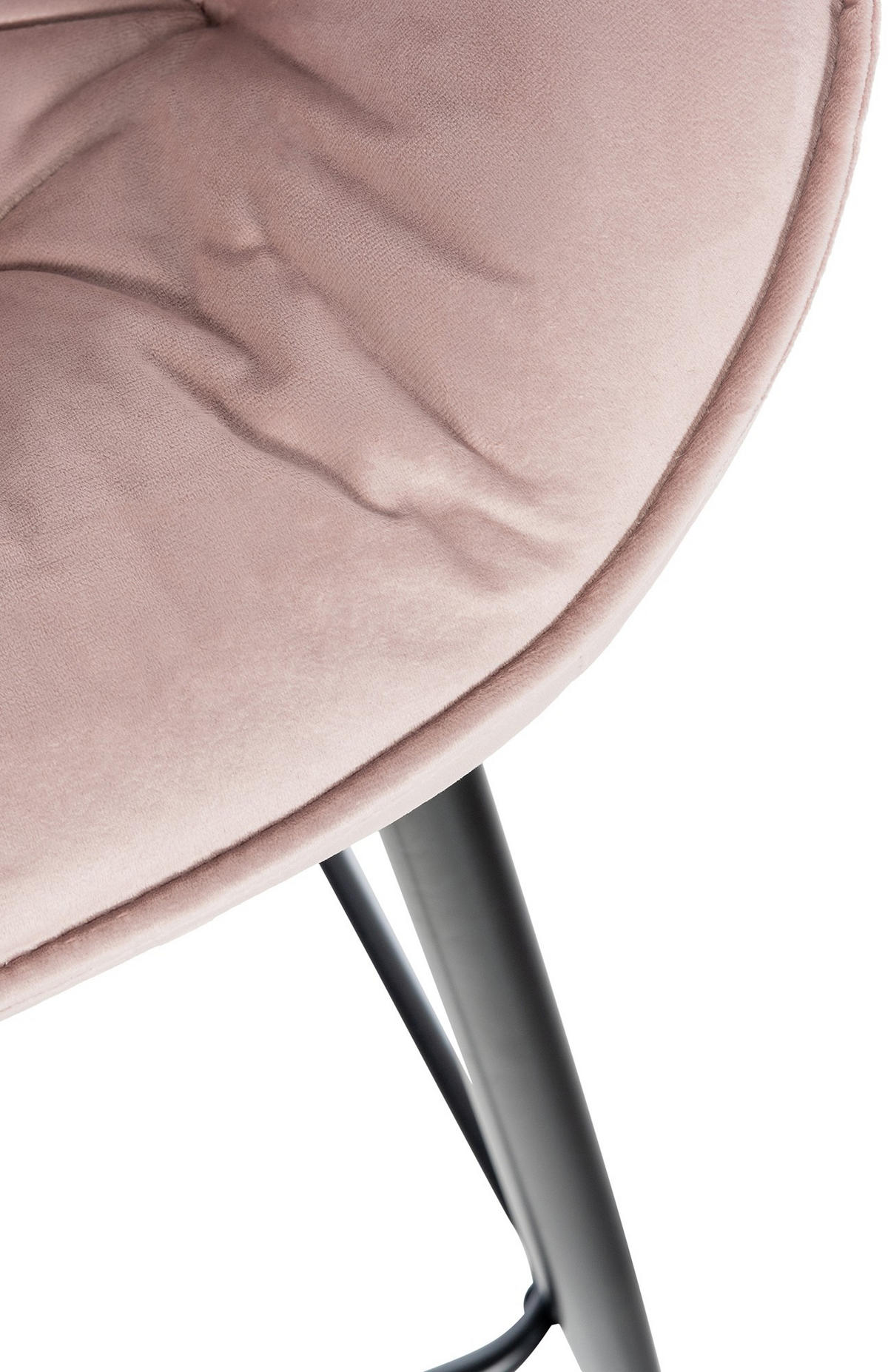 BARHOCKER 2er Set Samt pink - Pink/Schwarz, Textil/Metall (54/103/57.5cm) - CLP