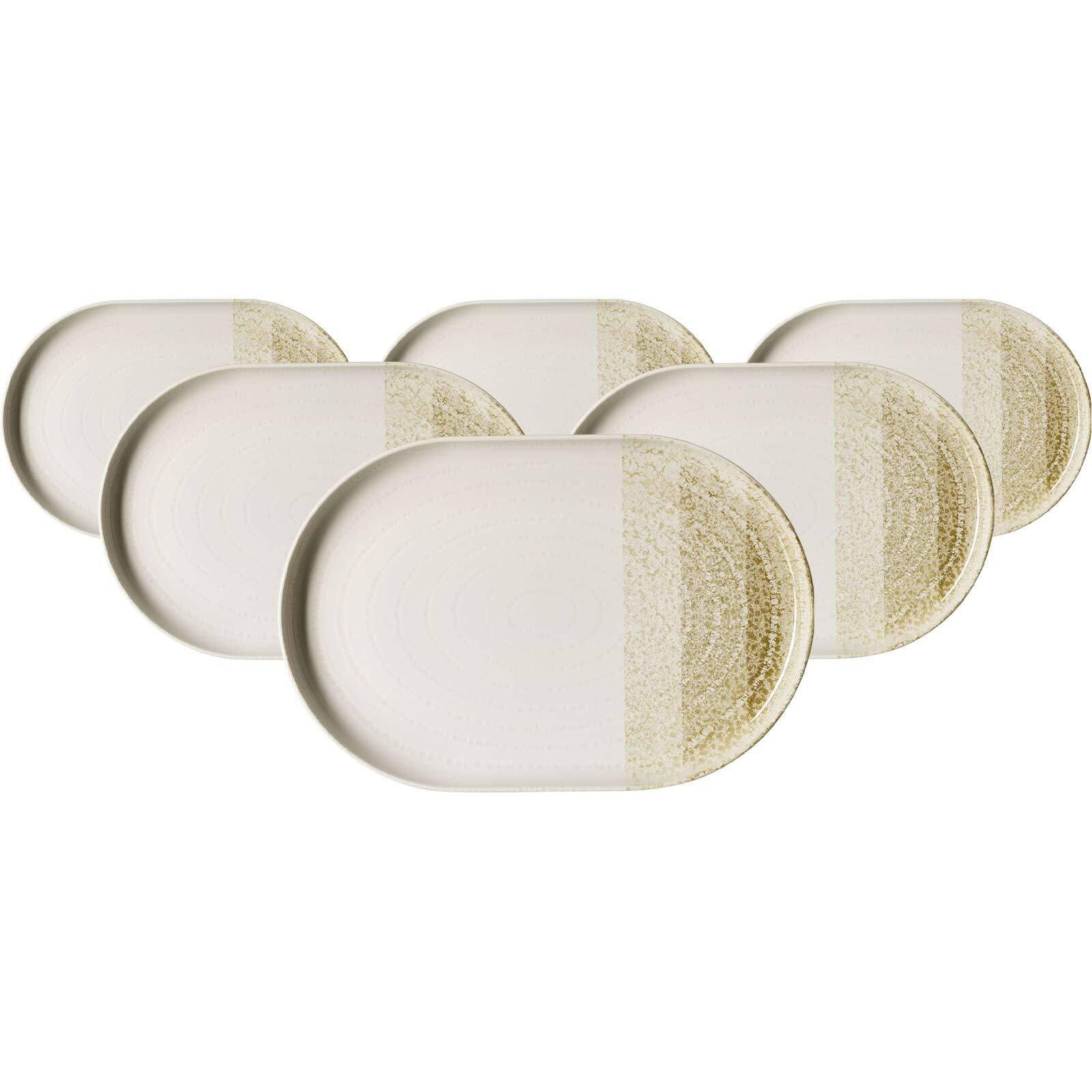 SERVIERPLATTEN Trio Creme 30 x 20 cm 6er Set - Creme, Keramik (20/2/30cm) - Ritzenhoff Breker