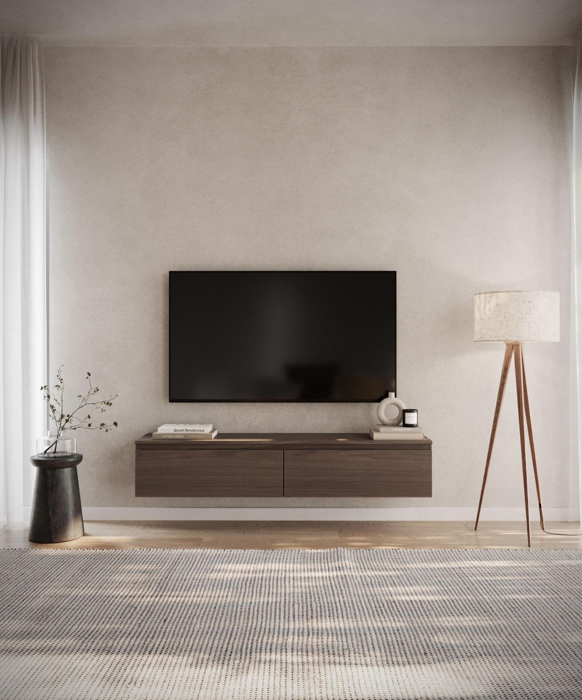 TV-LOWBOARD Bemmi Walnuss Wisconsin 150 cm - Dunkelbraun, Holzwerkstoff (150/28.4/31.8cm) - Selsey