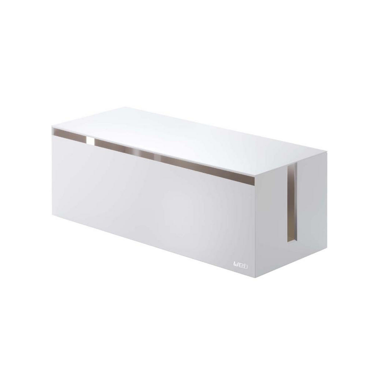 KABELBOX Web weiß 40/14/15 cm - Weiß, Kunststoff (15/40/14cm) - Yamazaki