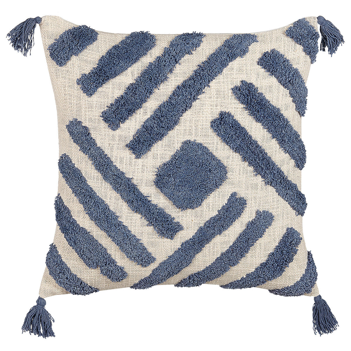 DEKOKISSEN 2er-Set Hellbeige 45/45 cm Jacaranda - Beige, Naturmaterialien/Textil (45/45cm) - Beliani