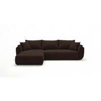 ROHOVÁ pohovka SYDNEY levá hnědá manšestr Poso 6 - funkce spaní, úložný prostor - hnědá, textil (280/174cm) - Cornero