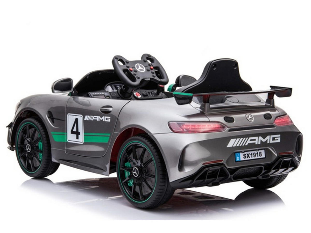 KINDER ELEKTROAUTO Mercedes GT 4 grau - Grau, Kunststoff (116/58/46cm) - TPFLiving