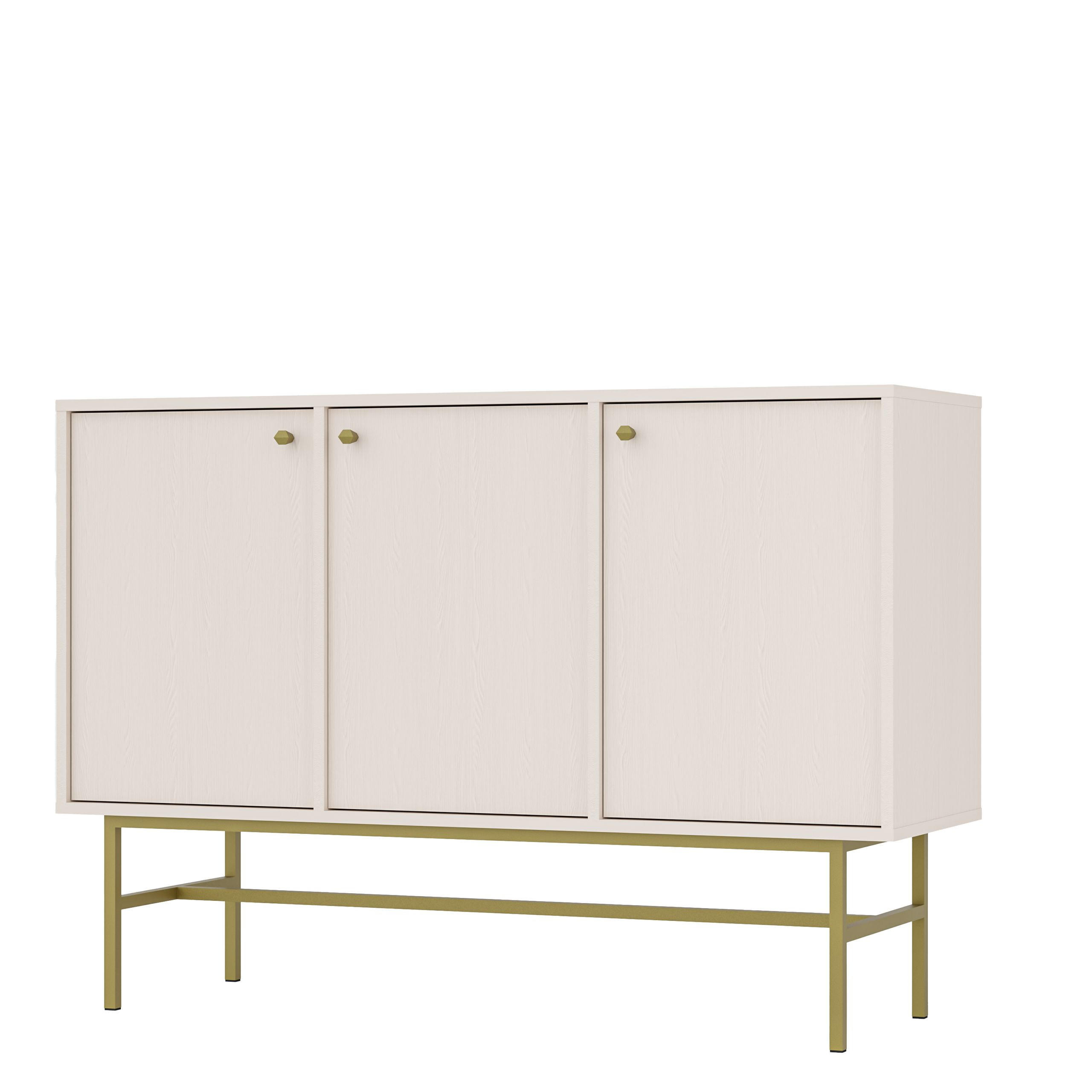 KOMMODE TORINO 125/86/41 cm mit 3 Türen Beige - Beige, Holzwerkstoff (125/86/41cm) - MASSENO