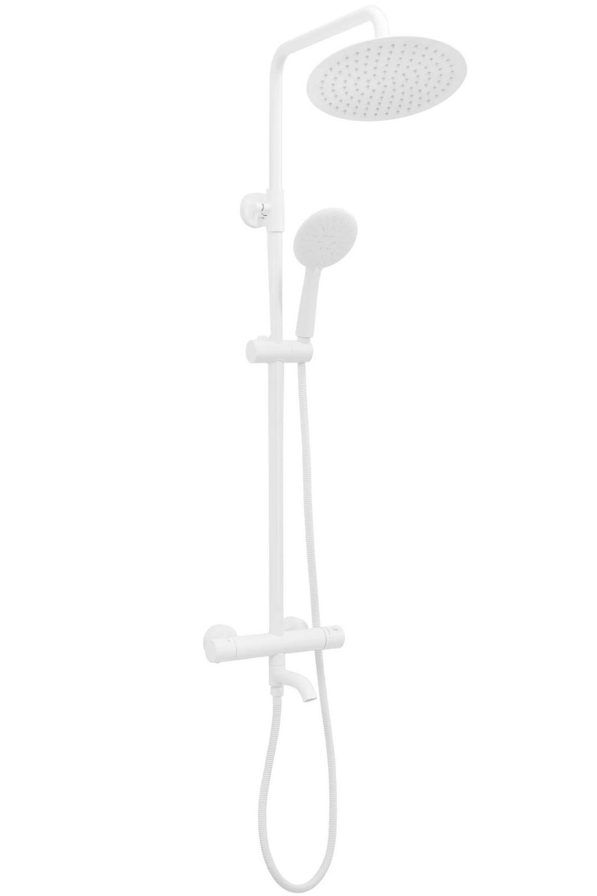 THERMOSTAT Duschset Rea Lungo White Matt Matt - Weiß, Metall (26.5/117/45cm) - REA