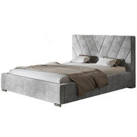 POLSTERBETT Palermo mit Kopfteil, 120x200 cm, Doppelbett mit Bettkasten und Lattenrost aus Holz, Velourstoff Grau - Grau, Holz/Textil (120/200cm) - Alpi-Möbel