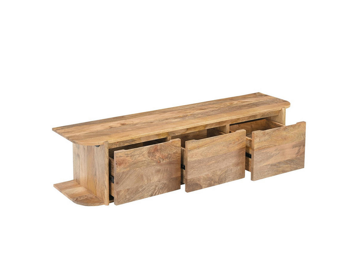 TV Board Jade Mangoholz 160 cm / 40 cm Natur - Naturfarben, Holz (160/35/40cm) - Villa Möbel
