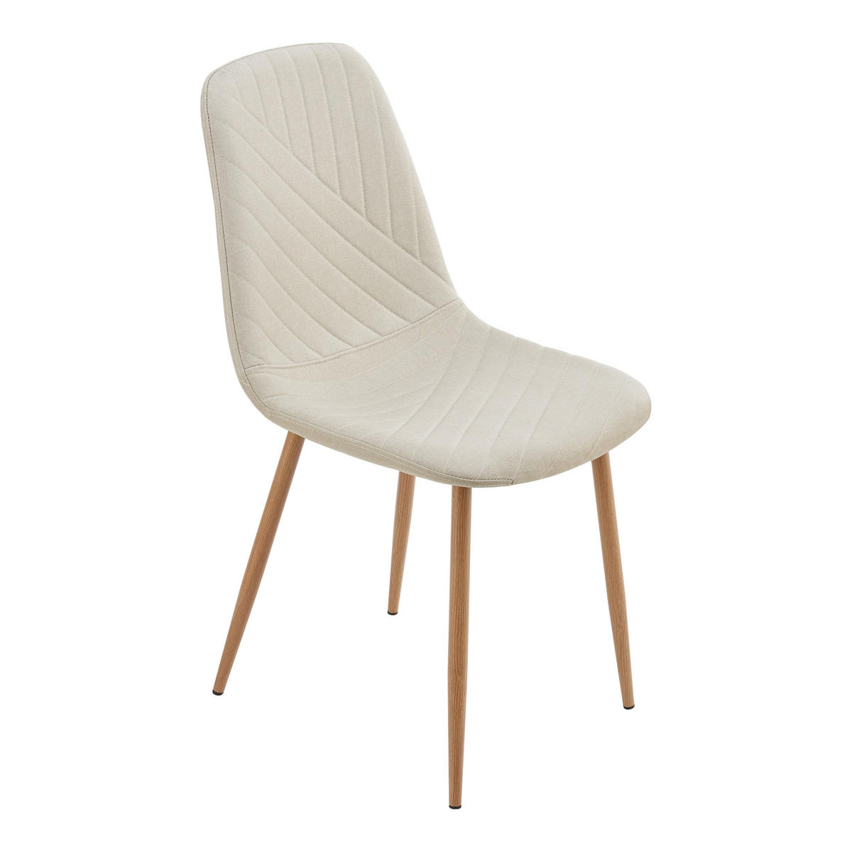 ESSZIMMERSTUHL-SET 4 TLG. Köfering - Beige, Textil/Metall (44/88/55cm) - [en.casa]