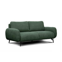 SOFA FEBE 3-Sitzer, olivgrün - Schwarz/Olivgrün, Holz/Textil (190/82/96cm) - Courtois Laville