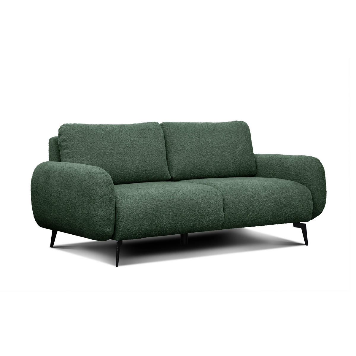 SOFA FEBE 3-Sitzer, olivgrün - Schwarz/Olivgrün, Holz/Textil (190/82/96cm) - Courtois Laville