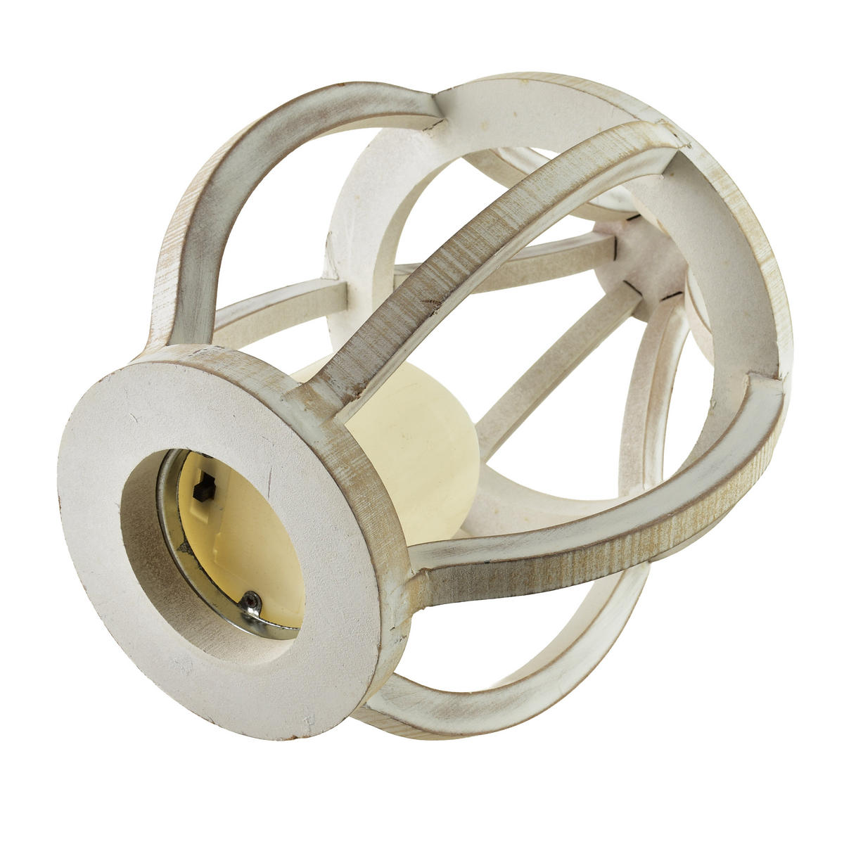 LATERNE Levi Beige 20/20/40 cm Holz - Weiß, Kunststoff (20/40/20cm) - Mondex