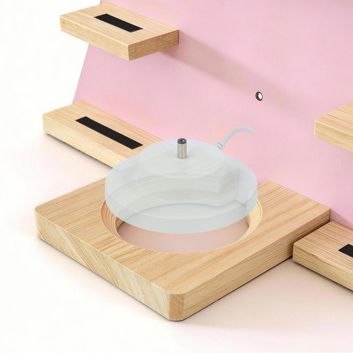 WANDREGAL Rosa für Toniebox - Rosa, Holz/Holzwerkstoff (49/69/9cm) - Relaxdays