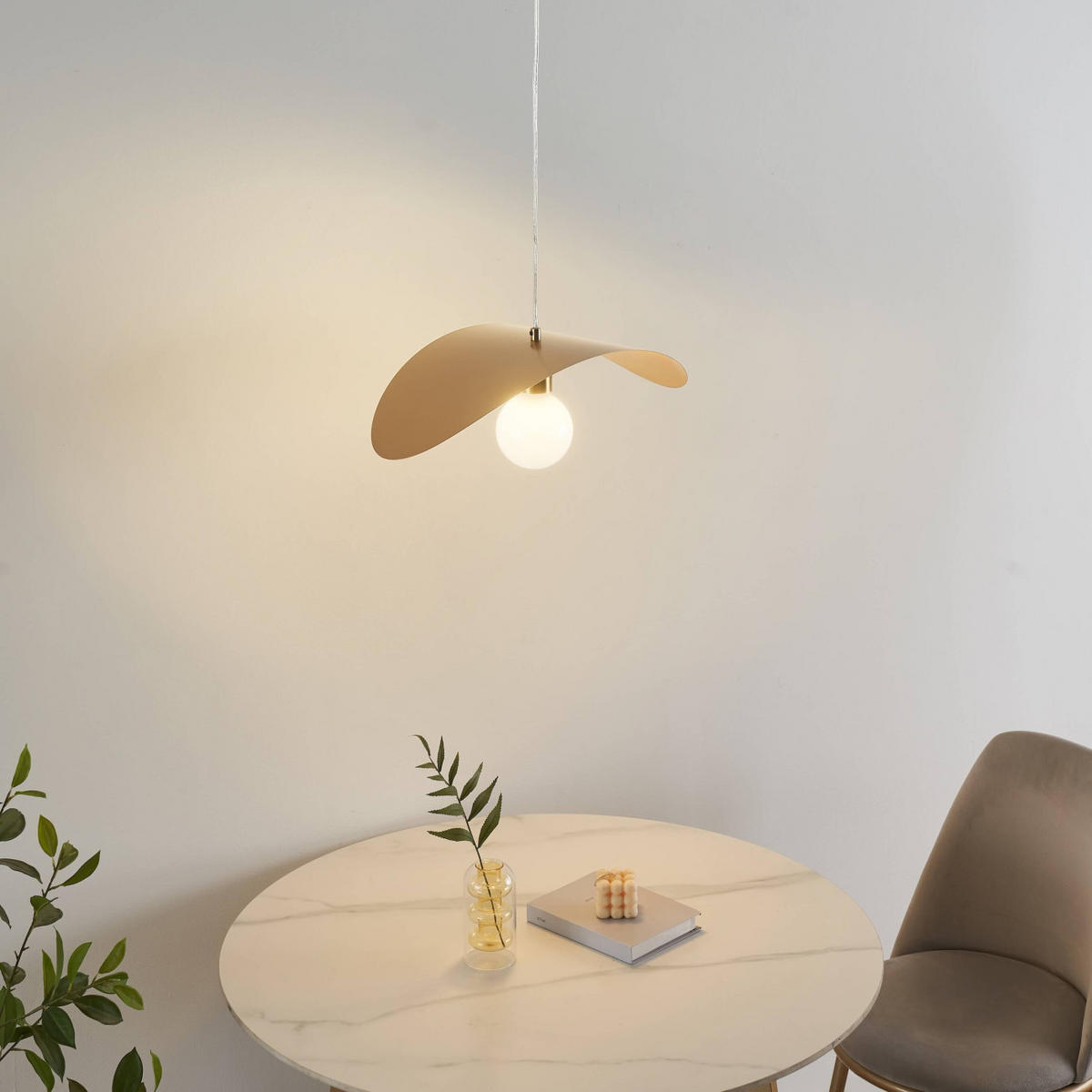 HÄNGELEUCHTE Piuma, Gold, 45cm - Goldfarben, Metall (45/23/15.5cm) - KOSILUM