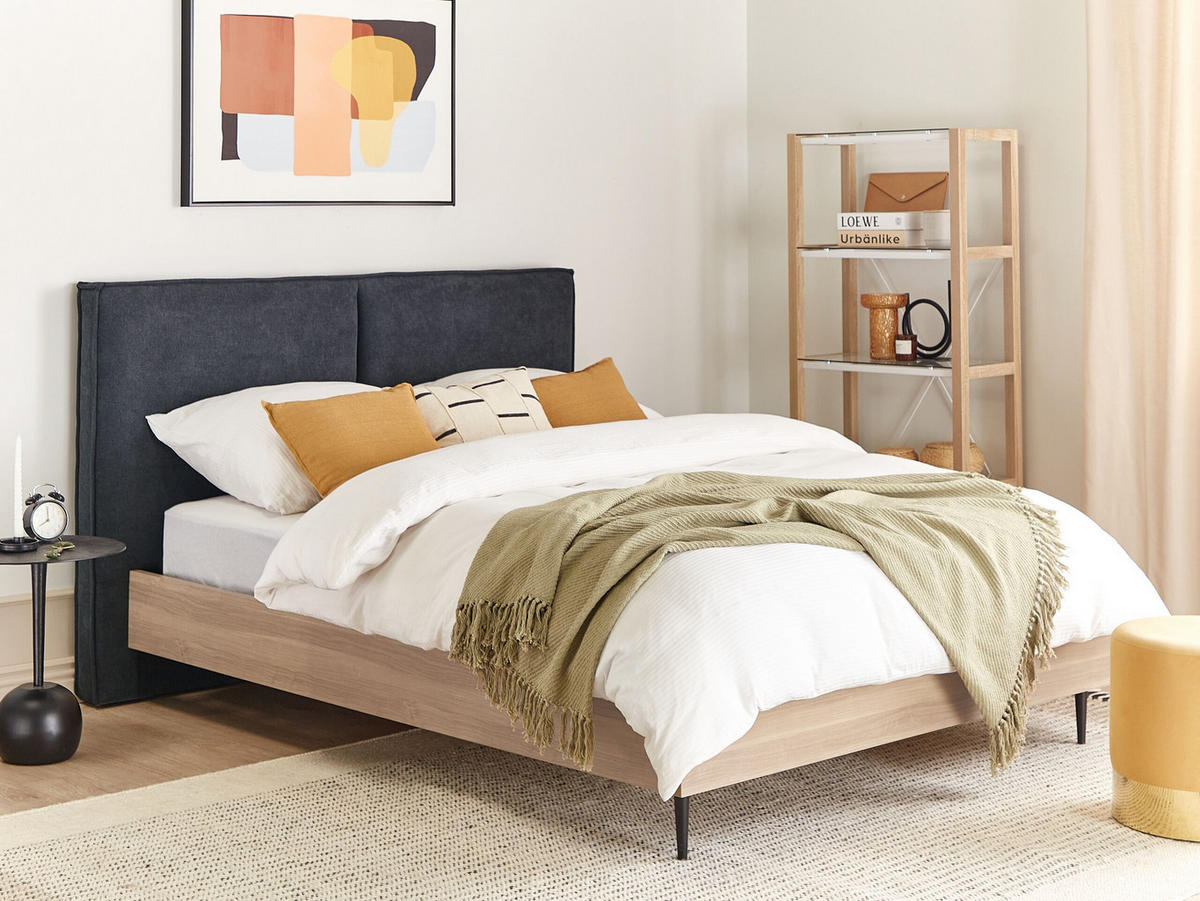 BETT 140/200cm Dunkelgrau Izernore - Dunkelgrau, Textil (140/200cm) - Beliani