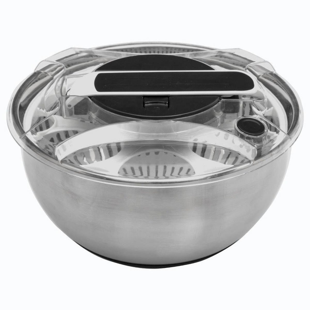 SALATZENTRIFUGE 3,5 l 27/27/17 cm - Silberfarben, Metall (27/17cm) - 5five Simply Smart