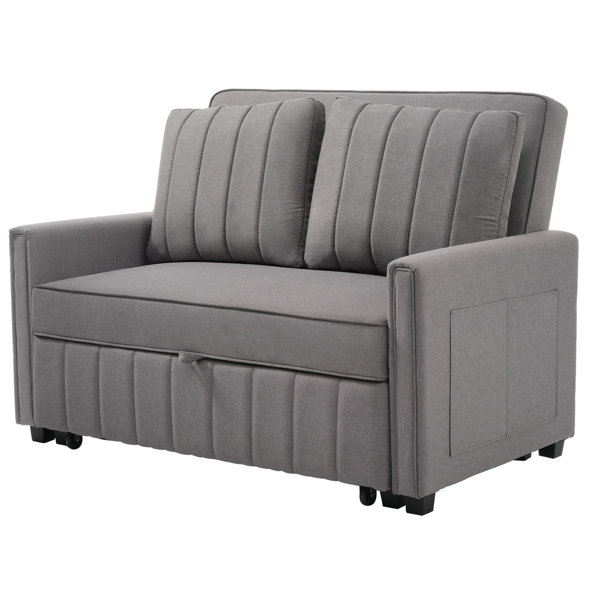 SOFA multifunktional mit Schlaffunktion Leinen Antique Gray 127/75/94 cm - Grau, Kunststoff (127/94/75cm) - OKWISH